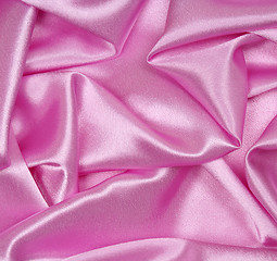 Image showing Smooth elegant pink silk as background 