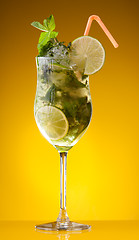 Image showing Glass of lemonade