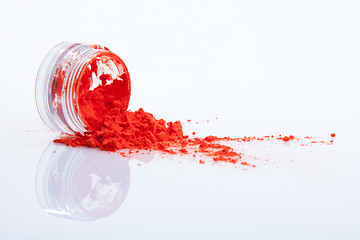 Image showing spilled red makeup powder