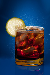 Image showing Cold cola with lemon
