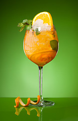 Image showing Fresh orange drink with ice