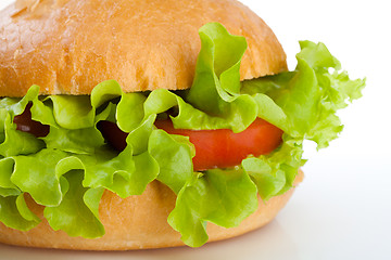 Image showing Close-up of vegetarian healthy hamburger