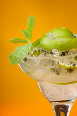 Image showing Cold lime mint drink