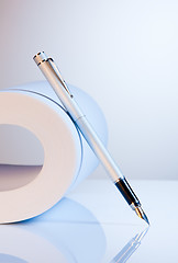 Image showing Paper and fountain pen