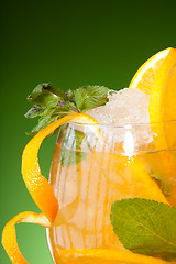 Image showing Close-up of glass of fresh orange juice