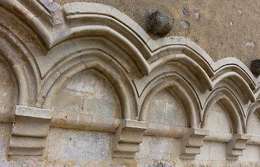 Image showing gothic arches on a wall