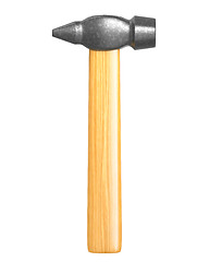 Image showing Classic hammer isolated, frontal view