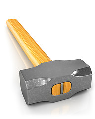 Image showing Metal sledge hammer isolated, closeup