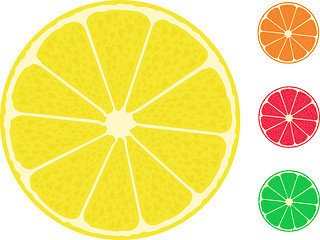 Image showing citrus fruit. Orange lemon lime grapefruit