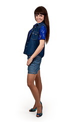 Image showing girl in denim shorts