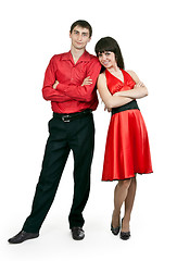 Image showing man and woman in a red dress