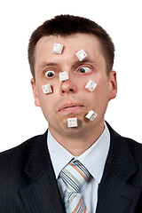 Image showing word STUPID vylodennoe buttons on the face