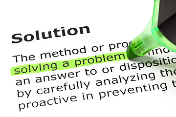 Image showing 'Solving a problem', under 'Solution' 