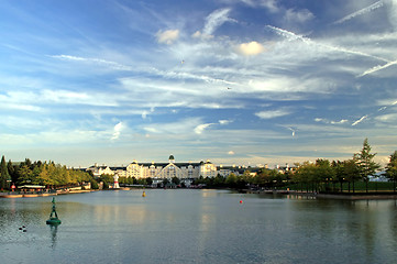 Image showing Hotel and Lake