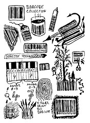 Image showing hand drawn barcode icons 