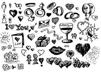 Image showing love and valentine icons 