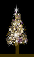 Image showing nice christmas tree with the lights