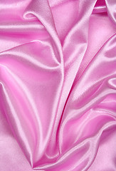 Image showing Smooth elegant pink silk as background 