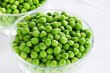 Image showing Young green peas