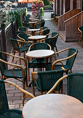 Image showing empty restaurant on a street