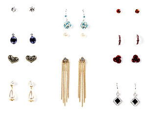 Image showing several pairs of earrings with stones