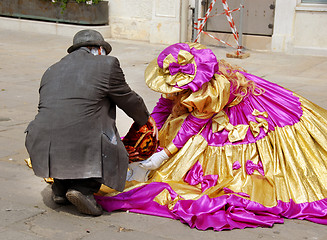 Image showing Street performers in Venice