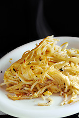 Image showing Appetizing pasta on plate