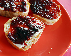Image showing Bread with marmalade