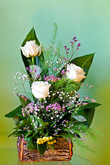 Image showing White roses arrangement