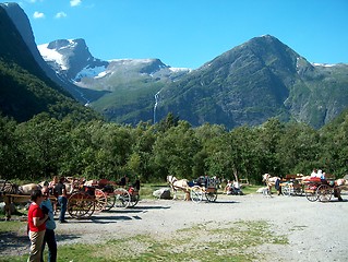 Image showing Briksdalen horse transportation