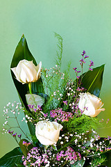 Image showing White roses bouquet