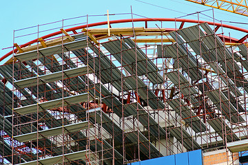 Image showing Construction scaffoldings