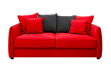 Image showing Red sofa isolated