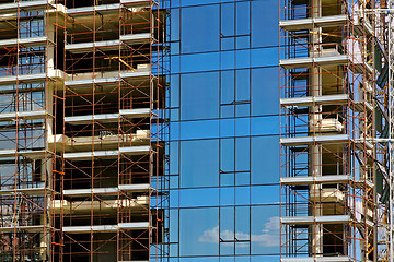 Image showing Glass building construction
