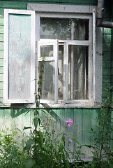 Image showing Open Window of Shabby Country House