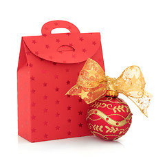 Image showing Christmas Gift Bag and Bauble