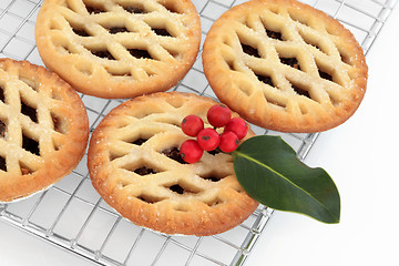 Image showing Mince Pie Cakes and Holly