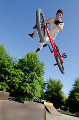 Image showing BMX Bike Stunt tail whip