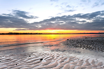 Image showing Sunset on the Tejo River.