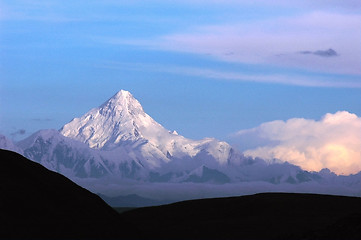 Image showing Landscape of snow-capped mountains