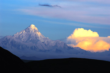 Image showing Landscape of snow-capped mountains