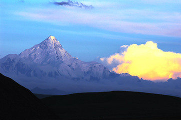 Image showing Landscape of snow-capped mountains