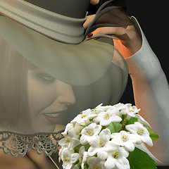 Image showing Bride with hat