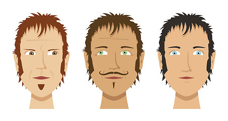 Image showing three different faces