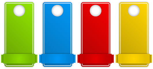 Image showing Set of Colorful Text Box Door Hangers