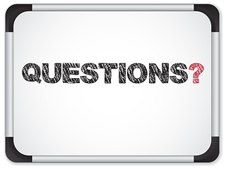 Image showing Whiteboard with Questions Message written in Black