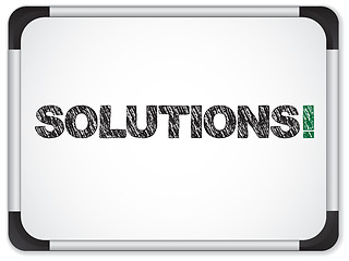 Image showing Whiteboard with Solutions Message written in Black