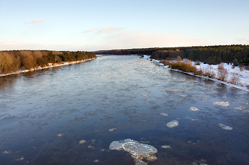 Image showing Ice drift on the river