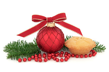 Image showing Christmas Bauble and Mince Pie 