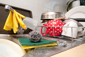 Image showing Washing up